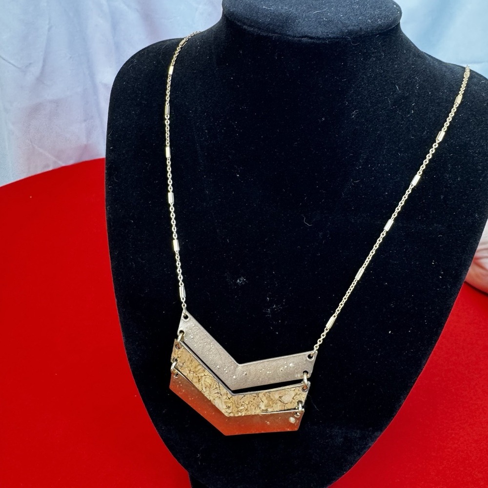Arrowstack Adjustable Two Tone Chevron Boho Necklace
